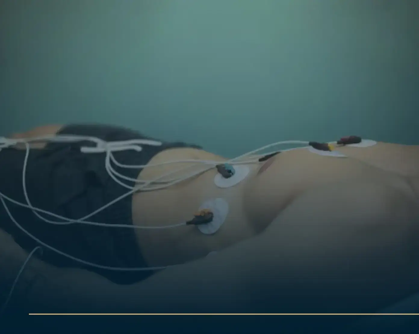 Patient undergoing ECG test as part of advanced health screening