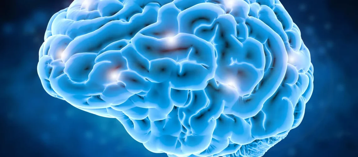 3D illustration of a human brain with glowing neural activity - full body checkup uk